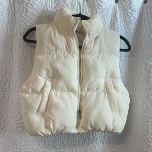Women's Cream Puffer Vest